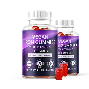 OEM/ODM Vegan Iron Gummies With Calcium Iron Zinc Seleniu Gummies Immunity Energy Growth Supplement Blood Builder