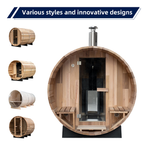 Sauna <span class=keywords><strong>de</strong></span> Barril Económica para 6 Personas, Nueva, <span class=keywords><strong>de</strong></span> <span class=keywords><strong>Madera</strong></span> <span class=keywords><strong>de</strong></span> Cedro Rojo Canadiense Puro, Sauna Exterior con Estufa <span class=keywords><strong>de</strong></span> Leña <span class=keywords><strong>y</strong></span> Ducha - Product Image 4