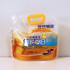 Sac à bière artisanale transparent et épaissi, grande capacité, emballage scellé pour soupes et liquides, sac d'emballage avec bec verseur. - Product Image 4