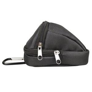 Sac de golf portable mini en tissu noir, sac de taille pour parc, avec logo personnalisable et petite capacité de rangement pour balles - Product Image 2