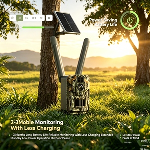 <span class=keywords><strong>Telecamera</strong></span> <span class=keywords><strong>da</strong></span> Caccia con Visione Notturna HD e Pannello Solare, Connettività Cloud 4G, <span class=keywords><strong>Telecamera</strong></span> di Sicurezza per Fattoria, <span class=keywords><strong>Telecamera</strong></span> per Fauna Selvatica - Product Image 2