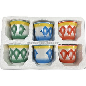 Set di Tazze da Caffè Arabe Grandi in Porcellana Fine Eco-Friendly New Bone <span class=keywords><strong>GRACE</strong></span> Gold Personalizzate 120cc/200cc con Manico per Ingrosso - Product Image 4