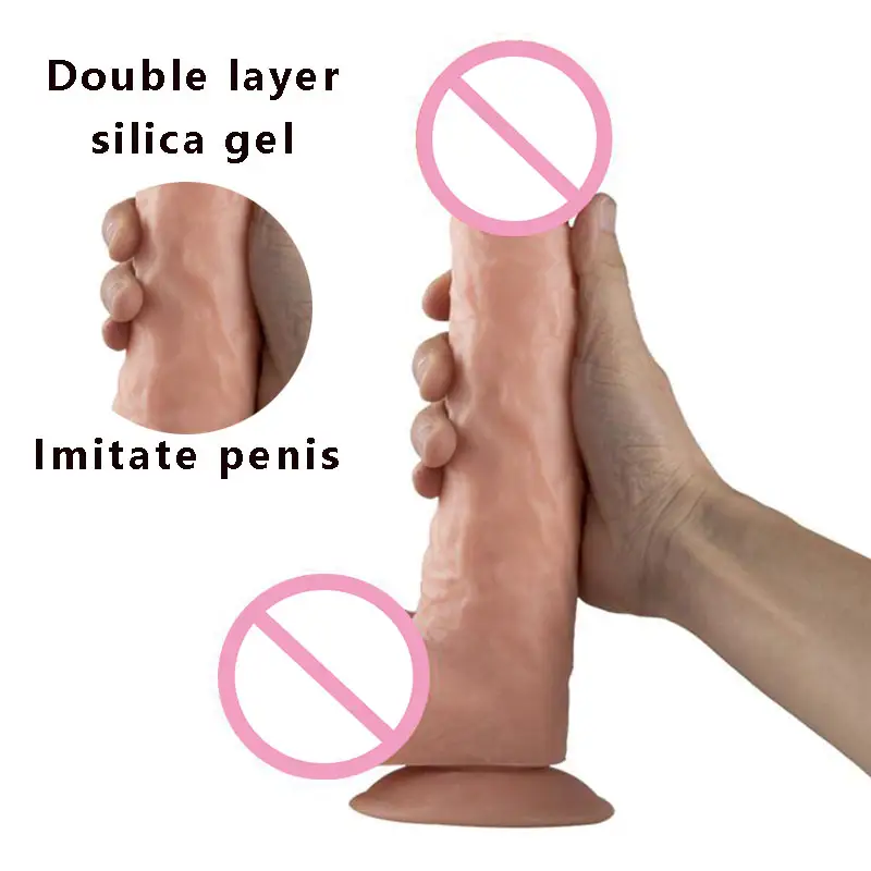 Realistic Dildos Sliding Foreskin Females Masturbation Tools Huge Suction Cup Penis Dick Lesbian Adult Erotic Sex Toys