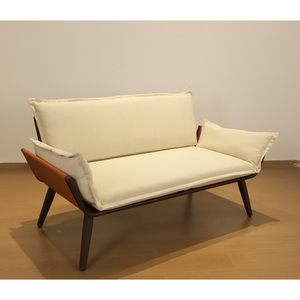 Design semplice soggiorno mobili stile minimalista divano set in legno massello poltrona singola con cuscino - Product Image 4