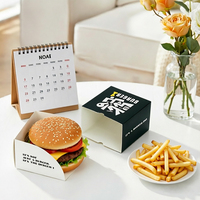 Boîte en carton auto-érectible personnalisée pour hamburger, avec impression de logo de marque, pour restauration rapide, qualité alimentaire, jetable