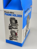 Caja de cartón plegable con ranura euro, personalizada, impresa, de vinilo a prueba de aceite, para embalaje minorista de soportes de teléfono para motocicleta y bicicleta