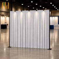 Support de toile de fond en aluminium réglable en hauteur avec rideau en velours noir pour stand d'exposition, arrière-plan de présentation, salon professionnel