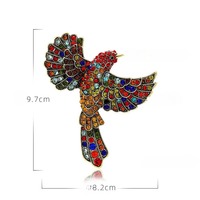 Bros besar untuk pria dan wanita, Pin Aksesori burung kolibri besar bertatahkan berlian imitasi untuk pria dan wanita