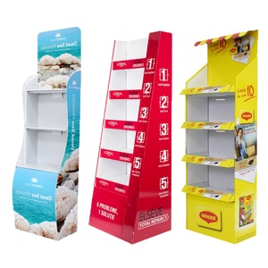 Hot Sale Customized 4-Tier <b>Foldable</b> Cardboard <b>Table</b> Display Retail Store Shelf Tower with Paper Corrugated Floor Stand for Food - Product Image 5