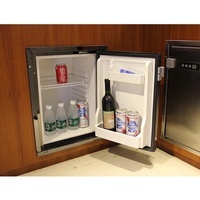 Réfrigérateur-congélateur marin encastrable Colku DC-40S 40L 12V 24V à compresseur pour camping-car, caravane, yacht, avec cabinet en acier inoxydable