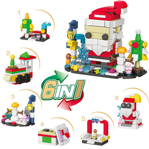 Christmas <b>Building</b> Blocks Set Ornaments City & Xmas Tree Decorations Indoor <b>Model</b> Toy ABS Plastic Educational Toy for Ages 6+ - Product Image 2