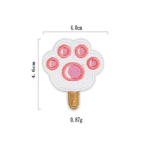 Cute Embroidery Cat Paw Ice Cream Coffee Patch for Decoration of Labor Suit Phone case - Product Image 2