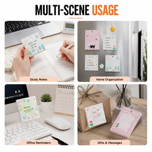 Cute Cartoon Pattern Sticky Notes Self-Adhesive <b>Memo</b> <b>Pads</b>, 60 Sheets Premium Thick Paper for Student Study, Office Reminder - Product Image 4