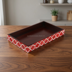 Best Selling Eco Friendly Modern <b>Rustic</b> Wood <b>Bathroom</b> Tray Handmade Handles Toiletries Makeup Organizer Home Decor Storage Tray - Product Image 1