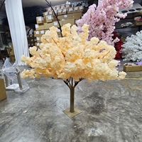 Pohon Bunga Sakura Buatan PE Sutra Putih Kuning Ungu Merah Muda Dekorasi Pernikahan Dalam Ruangan Besar Tahan UV