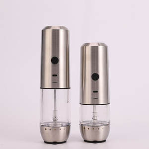 Molinillo de pimienta eléctrico Wuyi, molinillo multifuncional de cocina con botón pulsador recargable de acero inoxidable para uso doméstico - Product Image 2