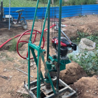 Machine de forage de puits d'eau rotative manuelle mini à essence, portable, petite, profondeur 80m, fabriquée en Chine