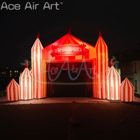 Arche gonflable personnalisée avec logo 3D pour la décoration d'entrée de fête, arche de cirque gonflable publicitaire avec LED pour les événements de cirque