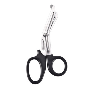 หยางเจียงกรรไกรตัดผ้าก๊อซสแตนเลส ด้ามจับสีดำ รูปทรงข้อศอก เครื่องมือตัดผ้าพันแผลทางการแพทย์ ใช้งานได้หลากหลายกลางแจ้ง - Product Image 2