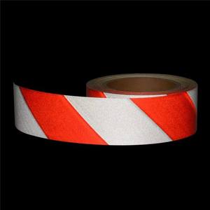 Cinta Reflectante de PVC de Alta Visibilidad, Color Amarillo y Rojo, con Diseño de Chevron, Grado Publicitario, Autoadhesiva, 5 cm de Ancho, para Vehículos y Camiones - Product Image 2