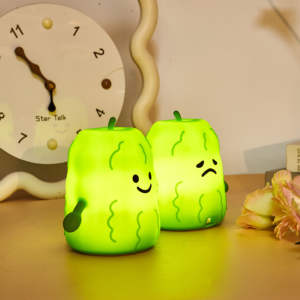 Custom Bitter Melon Silicone Night <b>Light</b> USB Rechargeable <b>LED</b> Lamp <b>Touch</b> Control Dimmable Warmer White <b>Light</b> for Kids Bedroom - Product Image 2