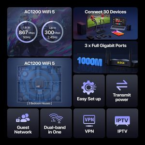 Tenda AC1200 Gigabit <span class=keywords><strong>Wifi</strong></span> <span class=keywords><strong>Router</strong></span> - Dual Band tốc độ cao không dây Internet <span class=keywords><strong>Router</strong></span> <span class=keywords><strong>AP</strong></span> chế độ (ac8) - Product Image 3