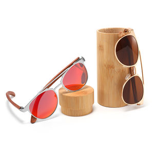 2025 vente chaude unisexe lunettes de soleil polarisées haute qualité cadre en métal à la mode lunettes de soleil en bois avec double pont nuances - Product Image 4