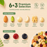 Mezcla de Frutos Secos Diaria 6 Plus 3, Snack Saludable a Granel, Fabricación por Contrato OEM ODM, Suministro de Fábrica, Marca Privada