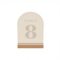 Porte-numéros de table personnalisables et détachables en plastique, style Art déco moderne, finition mate satinée, pour mariage et maison