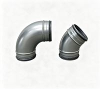 Raccord de ventilation en métal pressé à 45/90 degrés avec coussinet en caoutchouc pour connexion de conduits