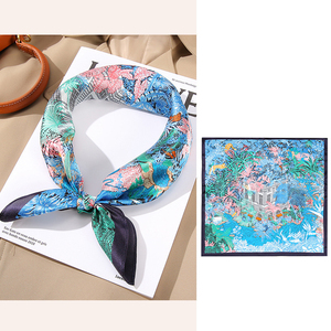 Sciarpe Quadrate da Donna 53x53cm <span class=keywords><strong>in</strong></span> <span class=keywords><strong>Seta</strong></span> di Gelso 100% Grado 6A Marca Liucare, Design Personalizzato Stampato, Ingrosso di Fabbrica, Eleganti Quattro Pezzi - Product Image 1