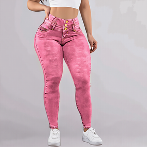 <span class=keywords><strong>Jeans</strong></span> Skinny Elasticizzati da Donna, <span class=keywords><strong>Jeans</strong></span> Personalizzati, Pantaloni in Denim Modello <span class=keywords><strong>Mom</strong></span>, <span class=keywords><strong>Jeans</strong></span> Colombiani Taglie Forti, Vita Alta, <span class=keywords><strong>Slim</strong></span>, Tinta Unita - Product Image 5