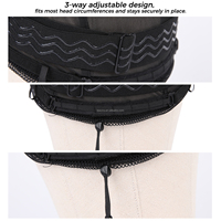 Bonnet de perruque en maille de polyester Leeons avec cordon de serrage et bande élastique en silicone réglable