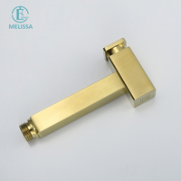 Ensemble de douche bidet en laiton doré brossé pour salle de bain d'hôtel moderne Melissa, avec robinet de baignoire et robinet d'eau chaud/froid