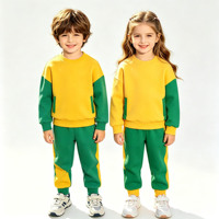 Ensemble de vêtements de sport pour enfants tendance, couleur contrastée, tenue décontractée personnalisée pour l'automne