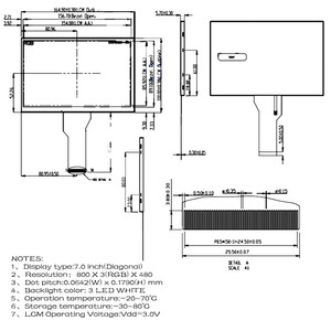 Layar <span class=keywords><strong>Display</strong></span> <span class=keywords><strong>Lcd</strong></span> Tft 7.0 inci 800X480 RGB modul transmitsif otomotif Dashboard Panel kontrol Industri Panel - Product Image 2