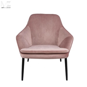Hotel moderno <span class=keywords><strong>muebles</strong></span> de ocio cómodo rosa de tela de terciopelo Silla de acento - Product Image 1