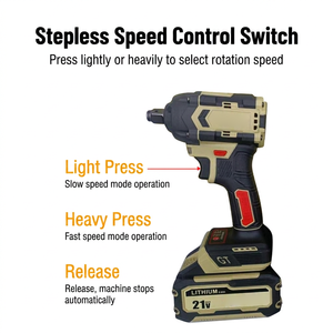 Llave Eléctrica sin Escobillas de 380N, Llave Recargable con Batería de Litio, Alto Torque de Impacto, para Reparación de Automóviles y Andamios - Product Image 2