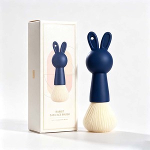 Brocha de Maquillaje de Marca Privada con Forma de Orejas de Conejo, con Fibras Sintéticas Suaves, Cabeza Redonda y Mango de Silicona para Maquillaje Facial - Product Image 1