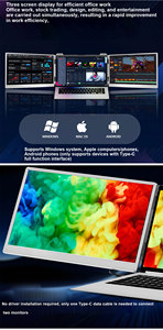 13.3 inch gam màu cao 2.5K 75Hz 2560*1600 có thể gập lại màn hình PC máy tính xách tay mở rộng màn hình kép máy tính xách tay màn hình di động - Product Image 2