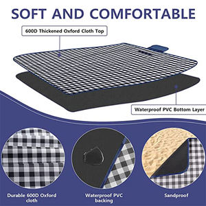 <span class=keywords><strong>Couverture</strong></span> de pique-nique extérieure imperméable pliable sans sable personnalisée pour le camping de voyage - Product Image 5