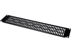 Panneau de rack 1U 19 pouces <span class=keywords><strong>avec</strong></span> écrous et boulons ventilés, prises Pulse Audio, équipement de studio, panneau de rack horizontal ventilé, revêtement en poudre noire - Product Image 2