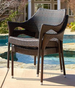 Chaise en rotin durable pour l'extérieur, chaise en rotin en plastique pour le jardin - Product Image 6