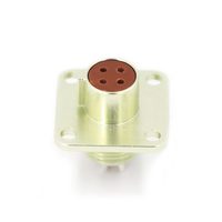 Conector Circular Ruso Impermeable Push-Pull PCB4TK de 4 Pines, Hembra, con Brida Recta y Copa de Soldadura