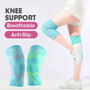 New Gym Breathable Knitted Knee Sleeves Compression Support Protect Nylon Athletic Motorcycle Knee Brace