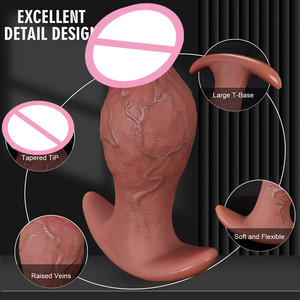 Dildo Realistico a Forma di Fungo Nero Grande in Silicone, <span class=keywords><strong>Plug</strong></span> <span class=keywords><strong>Anale</strong></span> Espandibile Estremo, Giocattoli Sessuali per Donne e Uomini - Product Image 5