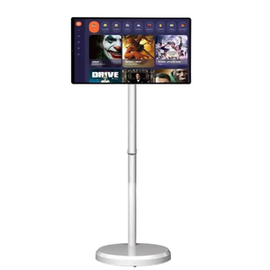 21.5 Inch Smart Touch Screen LED LCD <b>TV</b> Monitor <b>Portable</b> Movable Wireless Floor Stand White HD1080 Full HD Outdoor White Cabinet - Product Image 1