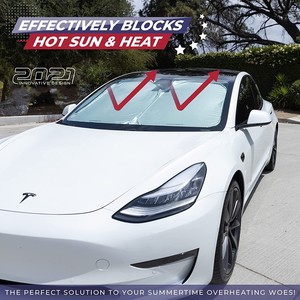 Pare-soleil de pare-brise de voiture, pare-soleil, pare-soleil de fenêtre avant, Parasol Coche pour <span class=keywords><strong>Tesla</strong></span> <span class=keywords><strong>Model</strong></span> 3 <span class=keywords><strong>Y</strong></span>, accessoires de pare-soleil - Product Image 3