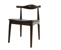 Chaise de salle à manger en cuir de corne de vache au design classique moderne, bon prix, mobilier de restaurant en bois pour la cuisine et l'hôpital