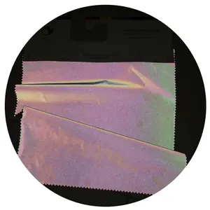 Nylon rainbow reflective color changing silver color fabric for fashion clothing